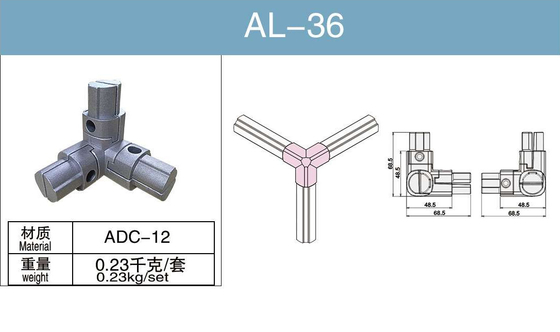 Al-36 anodiseerde de de Buisschakelaar van de Aluminiumlegering Interne Schakelaar Met drie richtingen