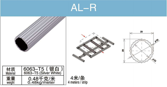 Het Aluminium van al-r T5 6063 om Buisdiameter 28mm voor de Werkbank van het Logistiekrek